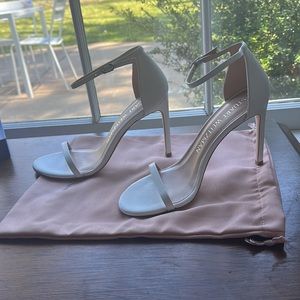 Stuart Weitzman White Strappy Heels
